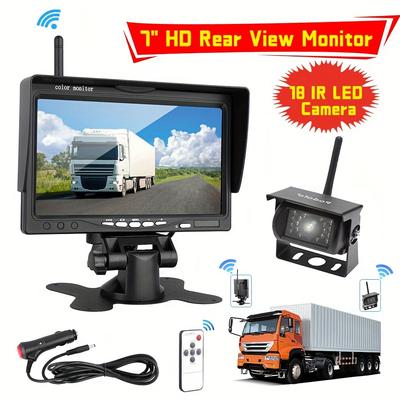 "TEMU 7"" Hd Tft Lcd Vehicle Rear + Up For Rv Motorhome Bus Camper"