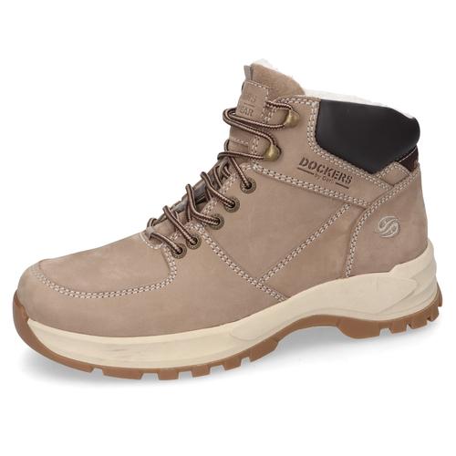 Winterstiefel DOCKERS BY GERLI Gr. 43, grau (taupe) Herren Schuhe High Top Sneaker, Schnürboots mit weich gepolstertem Schaftrand