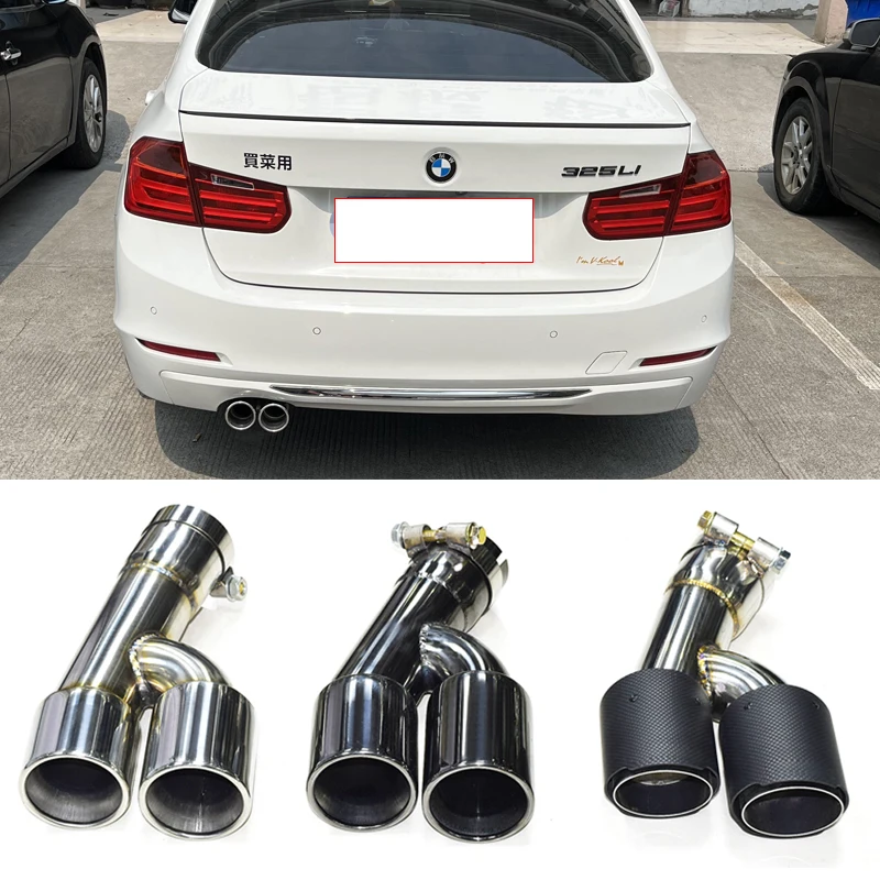 Doppelte Auspuffspitze für BMW F30 F31 320i 318i 2013–2016, 3er-Serie, Edelstahl-Schalldämpferspitze, Endrohrdüse Image