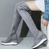 Pumps Schuhe Damen Große Größe 44 45 46 Stretch Samt Keile High Heel Overknee Stiefel Große Größe 40