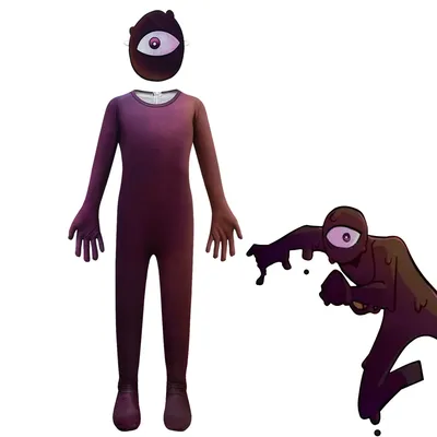 Seek Doors Kostüm Horror Scary Single Eye Mask Anzug Overall Monster Roblox Geburtstagsfeier Halloween Cosplay Kostüm für Kinder Image