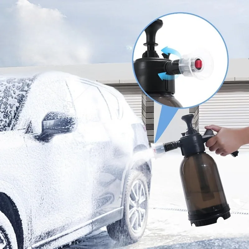 Handpumpen schaums prüh gerät, Auto wasch schaums prüh gerät, 2 Liter haltbare Sprüh flasche mit zwei Düsen optionen für die Auto wäsche Image