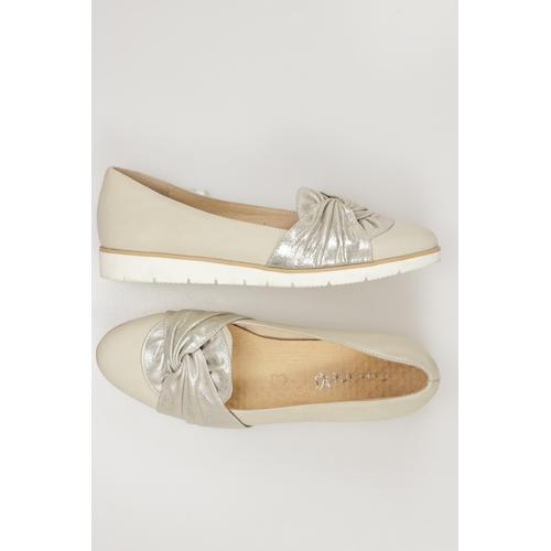 Caprice Damen Halbschuh, Gr. 6.5, beige, Leder