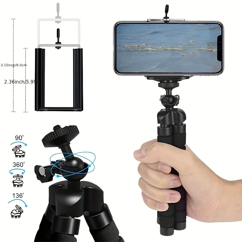 Stative für Gopro Held 13 12 11 10 9 8 7 6 5 4 3 2 1 schwarz max flexible Mini Octopus Stativ Zubehör für Go Pro 6 5 Yi Eken Image