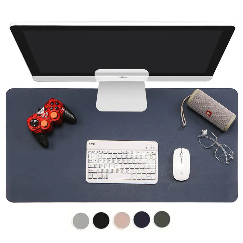 1pc große Büro Schreibtischs chutz matte 23,62x11,81 in blau mehrfarbig pu Leder wasserdicht Mouse pad Desktop-Tastatur Schreibtisch Pad