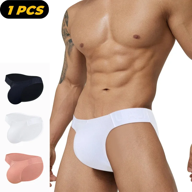 1PCS Männer Unterwäsche Neue Reizvolle Schriftsätze männer Dreieck Low-rise Komfortable schnell trocknend bikini niedrigen taille hüfte heben höschen AD761 Image