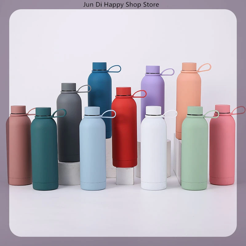 500ml Edelstahl kleine Flasche große Kapazität Thermoskanne mit Griff Outdoor tragbare Sport becher Vakuum isolierung Geschenke Image