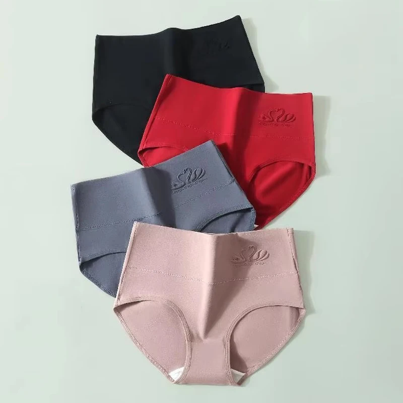 4 Teile/satz frauen Baumwolle Höschen Hohe Taille Body Shaper Unterwäsche Atmungsaktive Unterhose Weiche Panty Abnehmen Weibliche Slips S-XXL Image