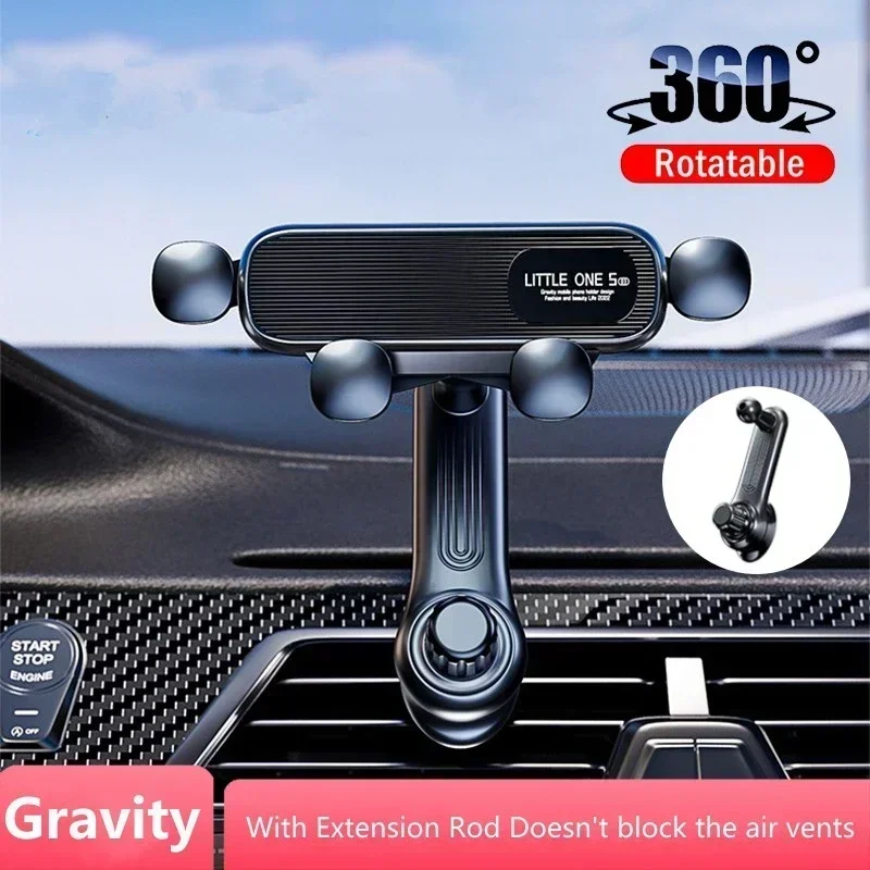 2024 Neu 360° ° Rotation Schwerkraft Auto Telefon Halter Air Vent Clip Navigation Ständer Teleskop Air Outlet Telefon Unterstützung für 4,7-7 inc Image