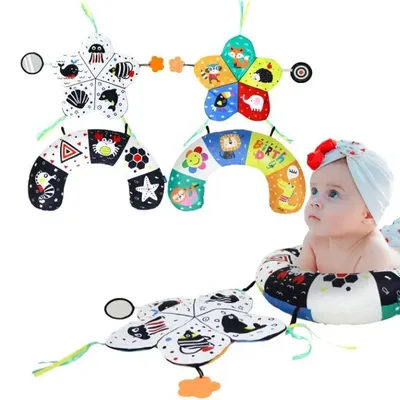 Bauch Zeit kissen mit Crinkle Mat Beißring kontrast reiches Babys pielzeug Montessori sensorisches Image
