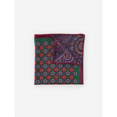 J.McLaughlin Men's Silk Pocket Square in Paisley Purple