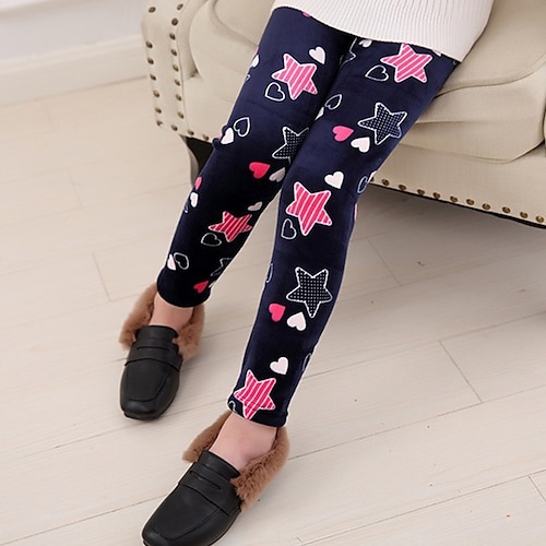 kinderkleidung Mädchen Gamaschen Herz Aktiv Outdoor 7-13 Jahre Herbst Leopardenmuster Dunkelblaue Punkte Bunte Herzen Image