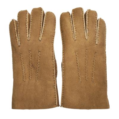 Hellbraune Luxus-Handschuhe aus Wildleder und Schaffell für Herren Image