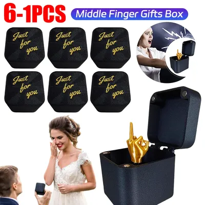 1-6pcs Spoof Middle Finger Gifts Box Funny Middle Finger Interesting Prank Box Pop Up Hand Gesture