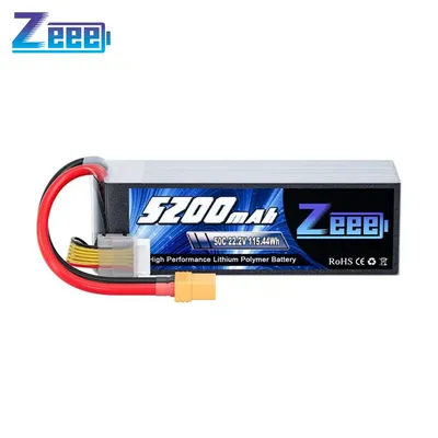 Zeee 6S 5200mAh Lipo Battery 22.2V 50C FPV Drone Battery with XT90 Plug for Airplane Helicopter RC