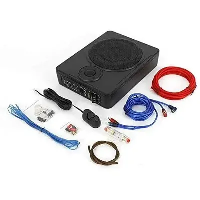 8" Low-Profile Amplified Subwoofer System,Under Seat Powered Subwoofer Active Hideaway Car Truck