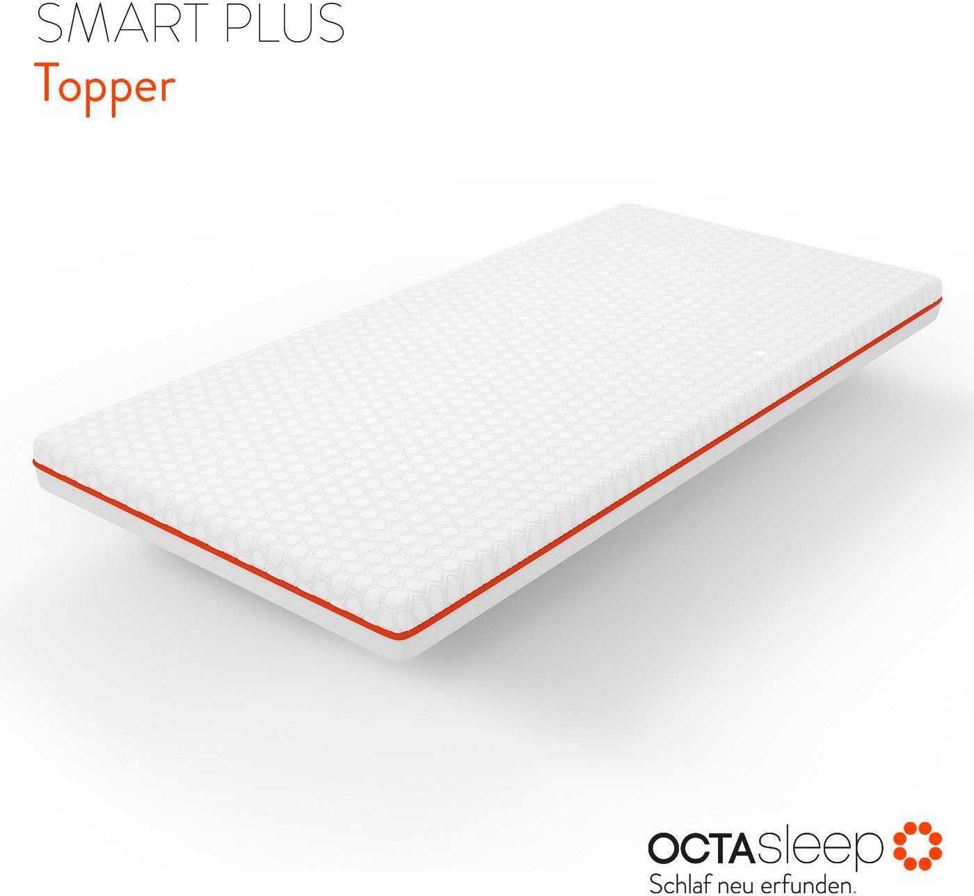 Topper OCTASLEEP "Octasleep Smart Plus Topper, 90x200 cm, 140x200 cm und weitere Größen", weiß, B:180cm H:7cm L:200cm, Kaltschaum, Komfortschaum, Viscoschaum, Topper, OCTAspring Aerospace Technologie, Topper, ergonomisch, atmungsaktiv Image