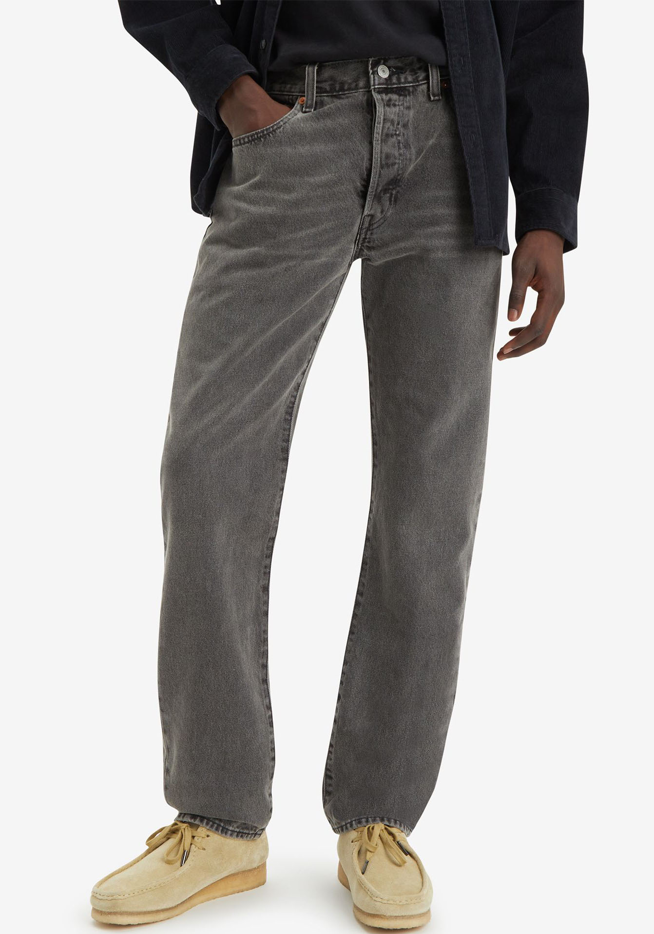 Straight-Jeans LEVI'S "501 LEVI'S ORIGINAL", Herren, Gr. 36, Länge 34, grau (only you), Denim/Jeans, Obermaterial: 100% Baumwolle, normal lang, Jeans Straight-Jeans, mit Markenlabel, Topseller