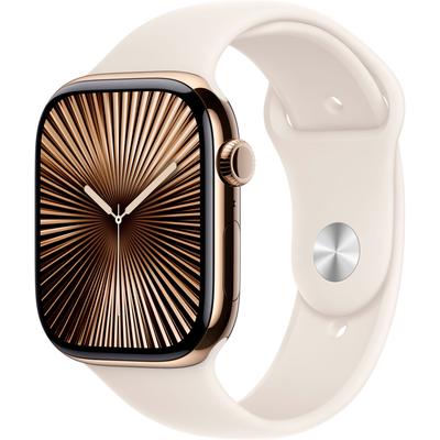 Smartwatch APPLE "Watch 10 Titan", gold, Smartwatches, 42mm, Cellular, M/L, Sport Band, Topseller