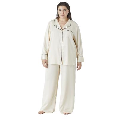 Plus Size Women's The Pajama Set - Recycled Satin by CUUP in Pearl (Size 2 / S)