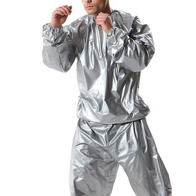 2 Piece Unisex Neoprene Sauna Workout Burning Fat Weight Loss Sweat Suit Silver Wellness by Evertone™ in Silver