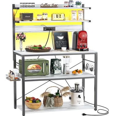 Bakers Rack with Power Outlet - 15.7"D x 31.5"W x 58.1"H