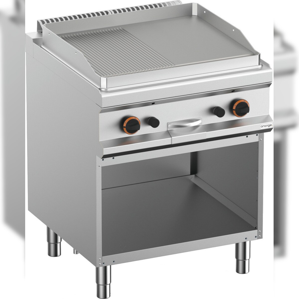 orange. orange Gas-Grillplatte, 1/2 glatt + 1/2 gerillt, mit Unterbau, 11 kW Image