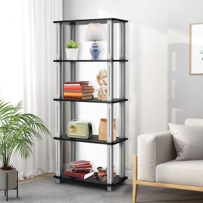 Goplus - 5-stufiges 144,5 cm Lagerregale, Standregal mit stabilem Rahmen, geraeumigen Regalen, Image