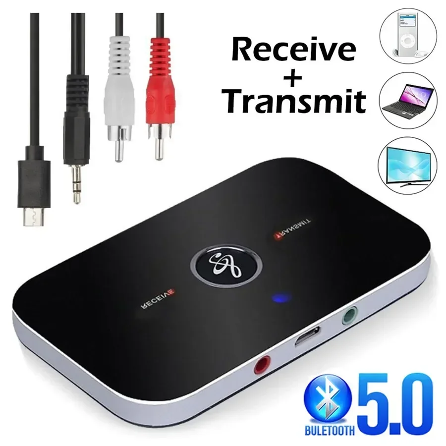 Bluetooth 5,0 Audio Sender Empfänger Stereo 3,5mm AUX Jack RCA USB Dongle Musik Wireless Adapter Für Car Kit PC TV Kopfhörer Image