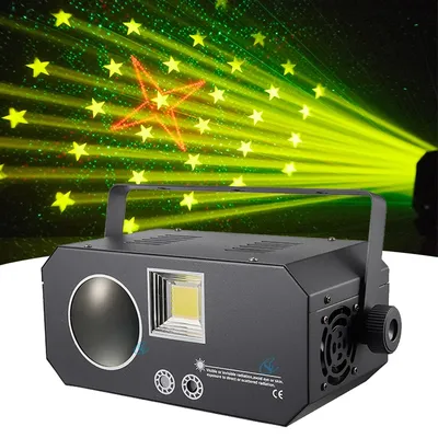 LED Pattern 3in1 Stage Effect Lights Green&Red Laser Beam Strobe Disco Light DMX Remote Control For DJ Party Dance