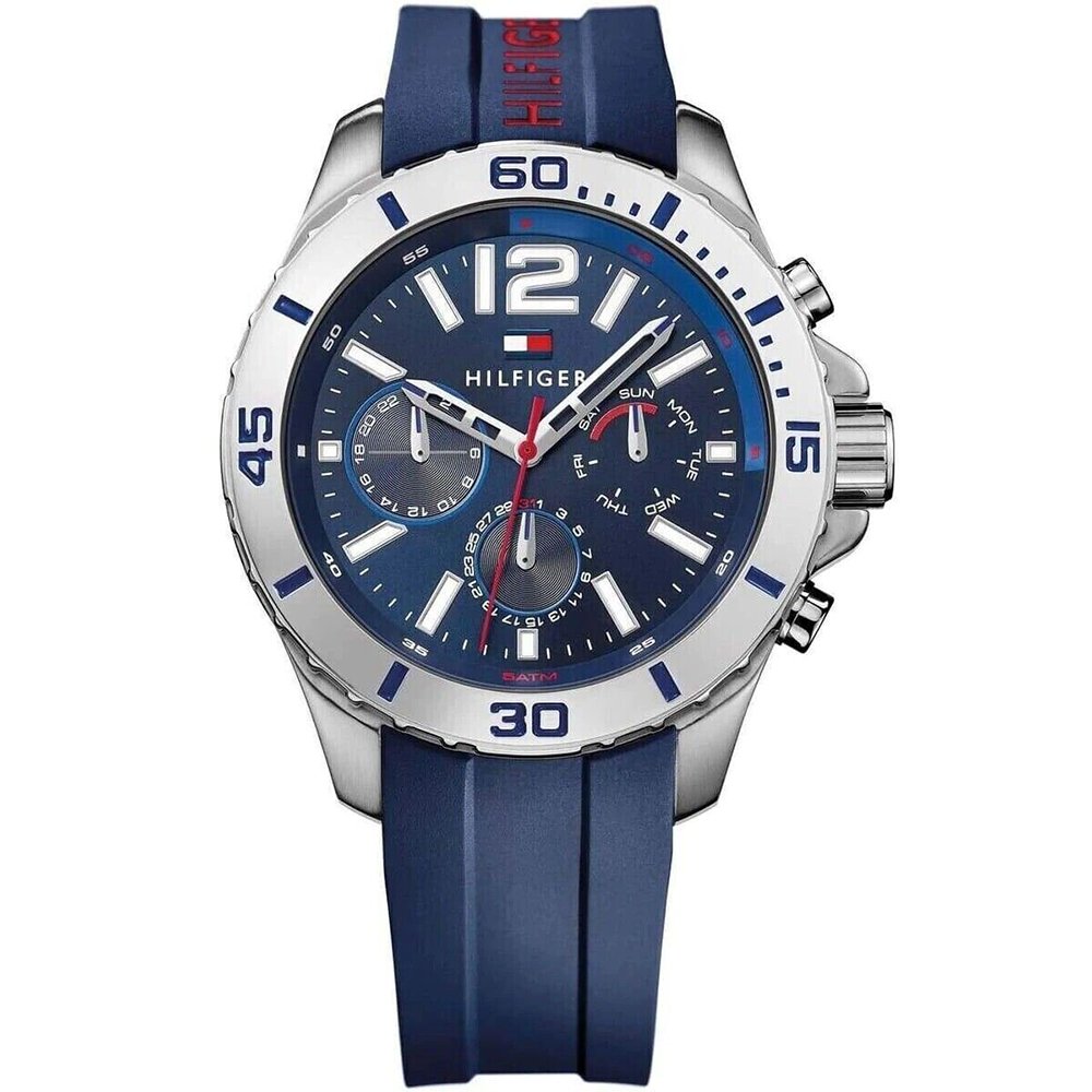 Tommy Hilfiger 1791142 Blue Nolan Mens Watch - Navy Silicone - One Size | Tommy Hilfiger Sale | Discount Designer Brands
