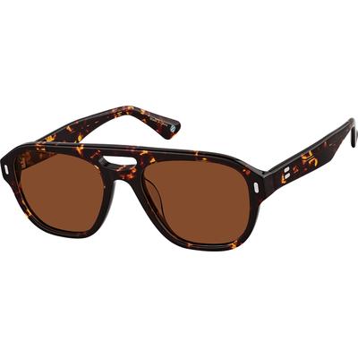 Zenni Men's Aviator Rx Sunglasses Tortoiseshell Plastic Full Rim Frame