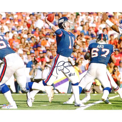 Von Phil Simms, New York Giants, signiertes Wurffoto (20,3 x 25,4 cm)