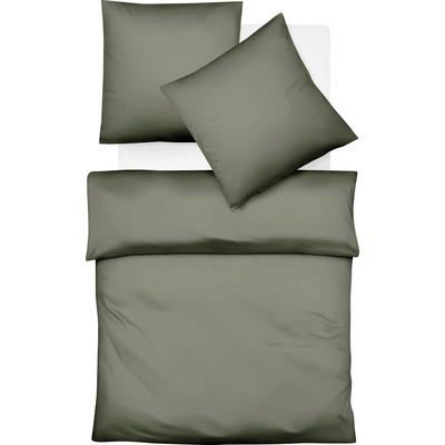 Bettwäsche FLEURESSE "Lech 3089", grün (oliv), B/L: 200cm x 220cm, 2 St., Flanell, B/L: 80cm x 80cm & 80cm x 80cm, Flanell, Obermaterial: 100% Baumwolle, Bettwäsche, Edelflanell, Baumwolle, in Gr. 135x200, 155x220, 200x200cm Image