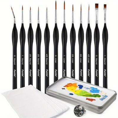 TEMU Funto Miniature Set And , 12 Brushes Set For Miniature Models 40k, Kits, ,