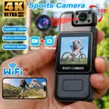 Mini telecamera WiFi 4K HD Videoregistratore digitale portatile Schermo a colori Telecamera indossabile Visione notturna Cam della polizia Videocamera per bici piccola