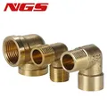 TPV 1/8" 1/4" 3/8" 1/2" 3/4" Filettatura maschio e femmina Raccordo in ottone Connettore di accoppiamento a gomito ad angolo retto