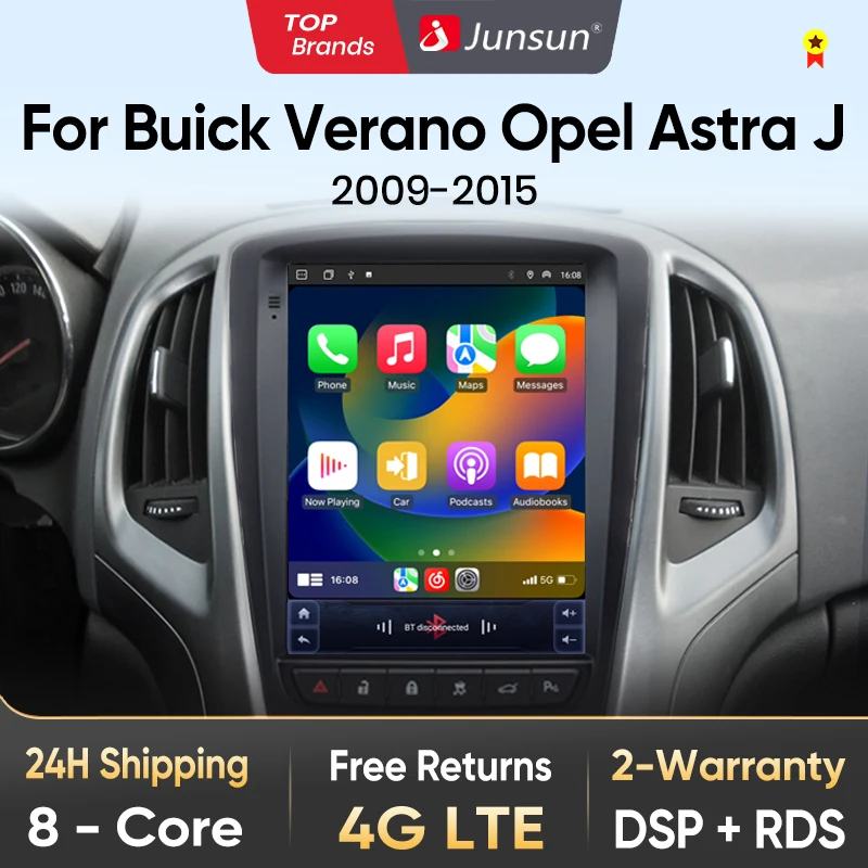 Junsun Tesla Style Wireless Android Auto Carplay autoradio per Opel Astra J Vauxhall Buick Verano 2009-2013 4G WiFi RDS GPS