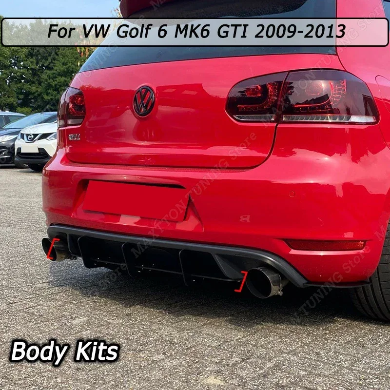 Auto paraurti anteriore labbro posteriore tronco tetto Spoiler ala paraurti posteriore diffusore corpo kit nero lucido ABS per VW Golf 6 MK6 GTI 2009-2013