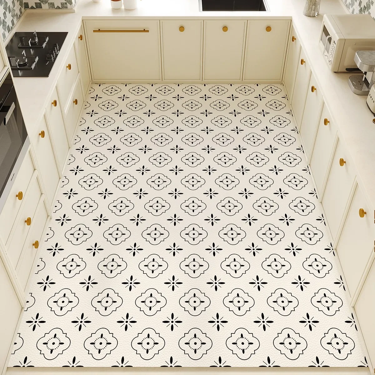 Kitchen Floor Mat Large Pvc Leather Carpet Waterproof Anti-slip Foot Mats Oil-proof Long Rug Minimalism Home Decoration Rugs