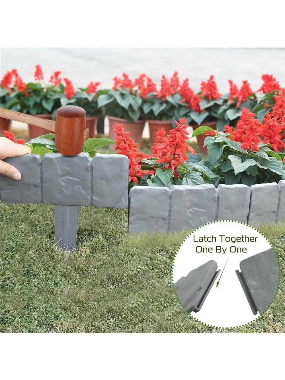 Clôture de jardin décorative, piquet de support de plante en pierre, bordure de paysage extérieur, accessoires de plante de jardin, 5 à 10 pièces