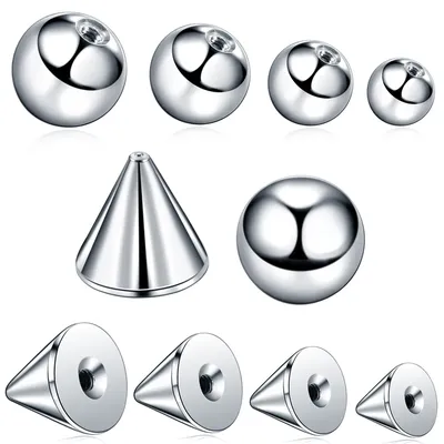 100 pcs/lot Stahl Schraube Bälle Spike Ersatz Zubehör Für Lip Nippel Bauch Zunge Augenbraue Ohrringe