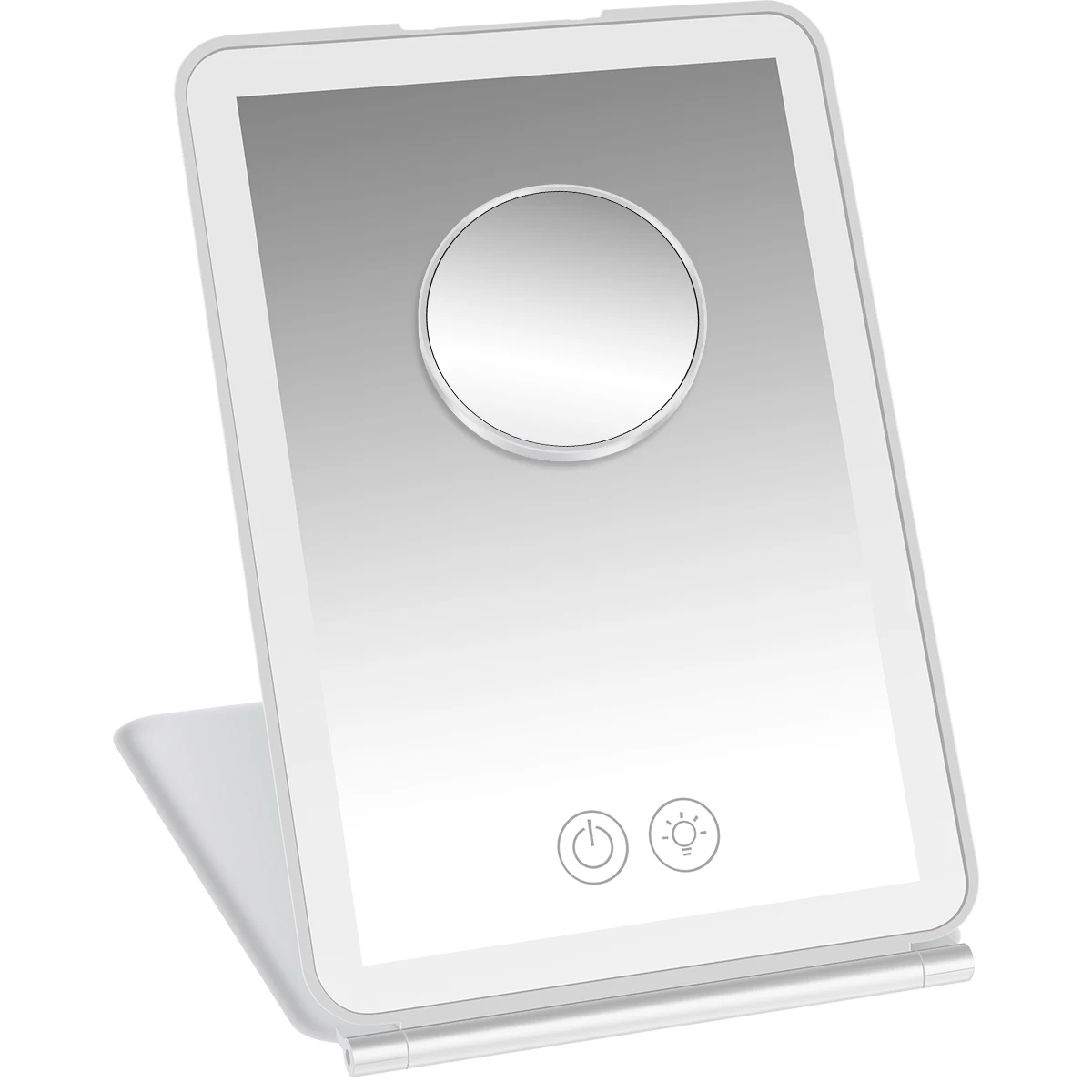 Kosmetikspiegel mit Licht, LED-Make-up-Kosmetikspiegel, faltbar, für Reisen, Make-up, Touchscreen, dimmbar, mit 10-facher Vergrößerung, Detailspiegel