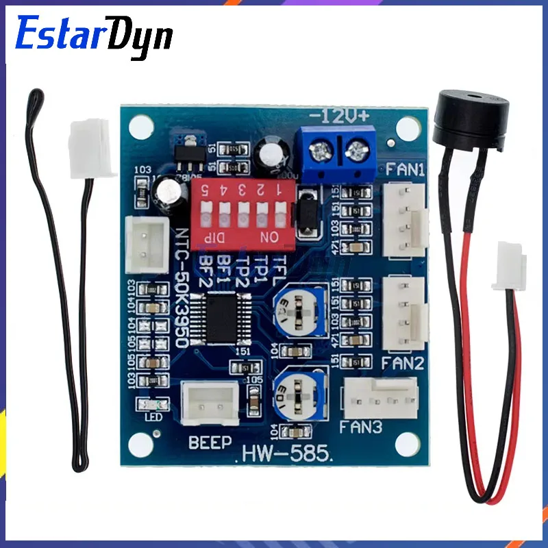 Estardyn DC 12V 5a PWM PC CPU Lüfter Temperatur regelung Drehzahl regler Platine Drehzahl regler Temperatur fühler Düse Image