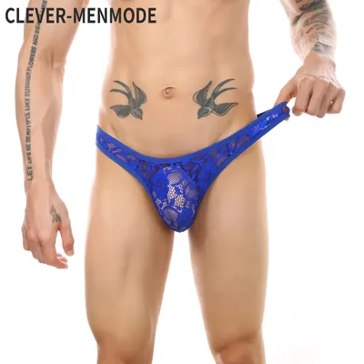 CLEVER-MENMODE Sexy Tanga Spitze Unterwäsche Männer G-String String Tanga hombre Sehen durch Dessous