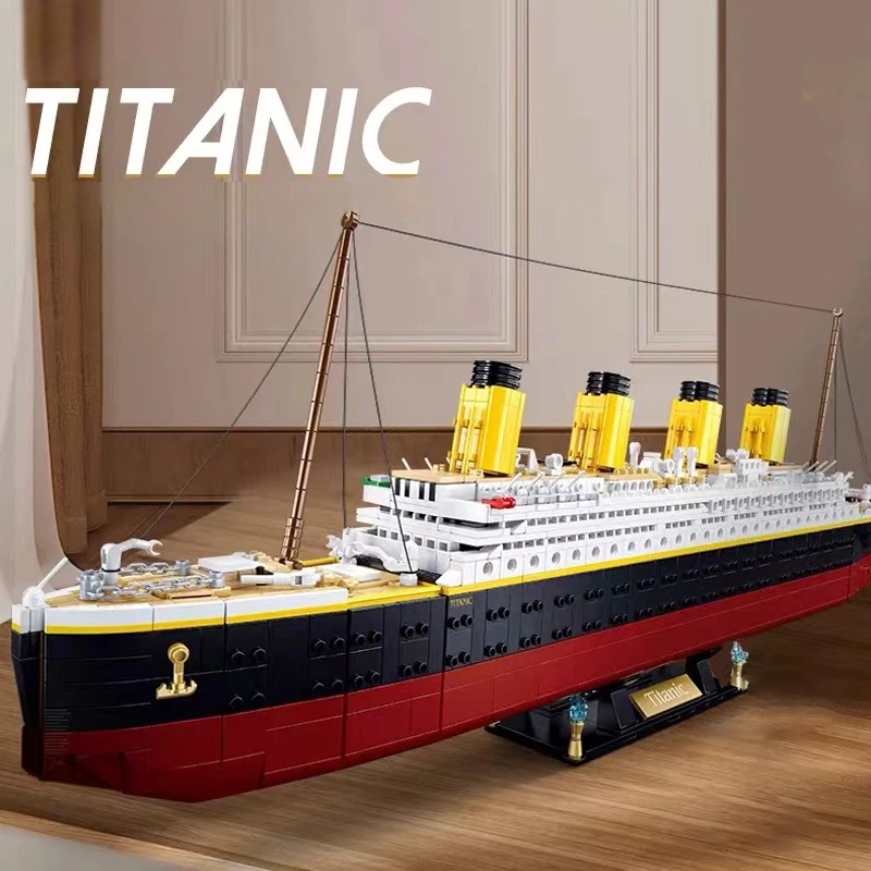 2401Pcs Stadt Titanic RMS Cruise Schiff Modell Bausteine Kits Creator Expert Boot Ziegel DIY Kinder Spielzeug Für Kind geschenk MOC Image
