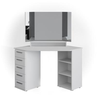 Eckschminktisch Sofia, Weiß, 128.4 cm Vicco Image