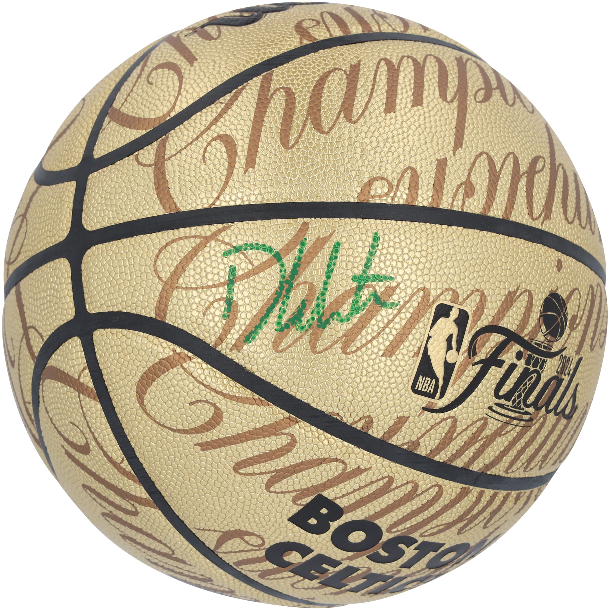 Ballon de basket Wilson Collector Edition autographié par Derrick White des Boston Celtics, champion de la finale NBA 2024 - No Gender Taille: No Size - NBA Store FR