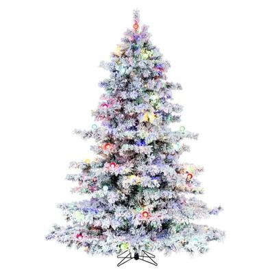 Vickerman 771945 - 4.5' x 44" Flocked Alaskan Multi-Color Artificial Christmas Tree Christmas Tree (A806349LED)
