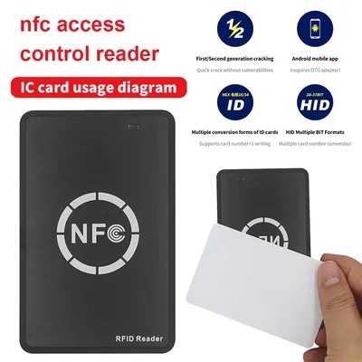 NFC RFID Reader Writer 125KHz 13.56MHz Encrypted Card Decoder Smart Access Control Card Copier